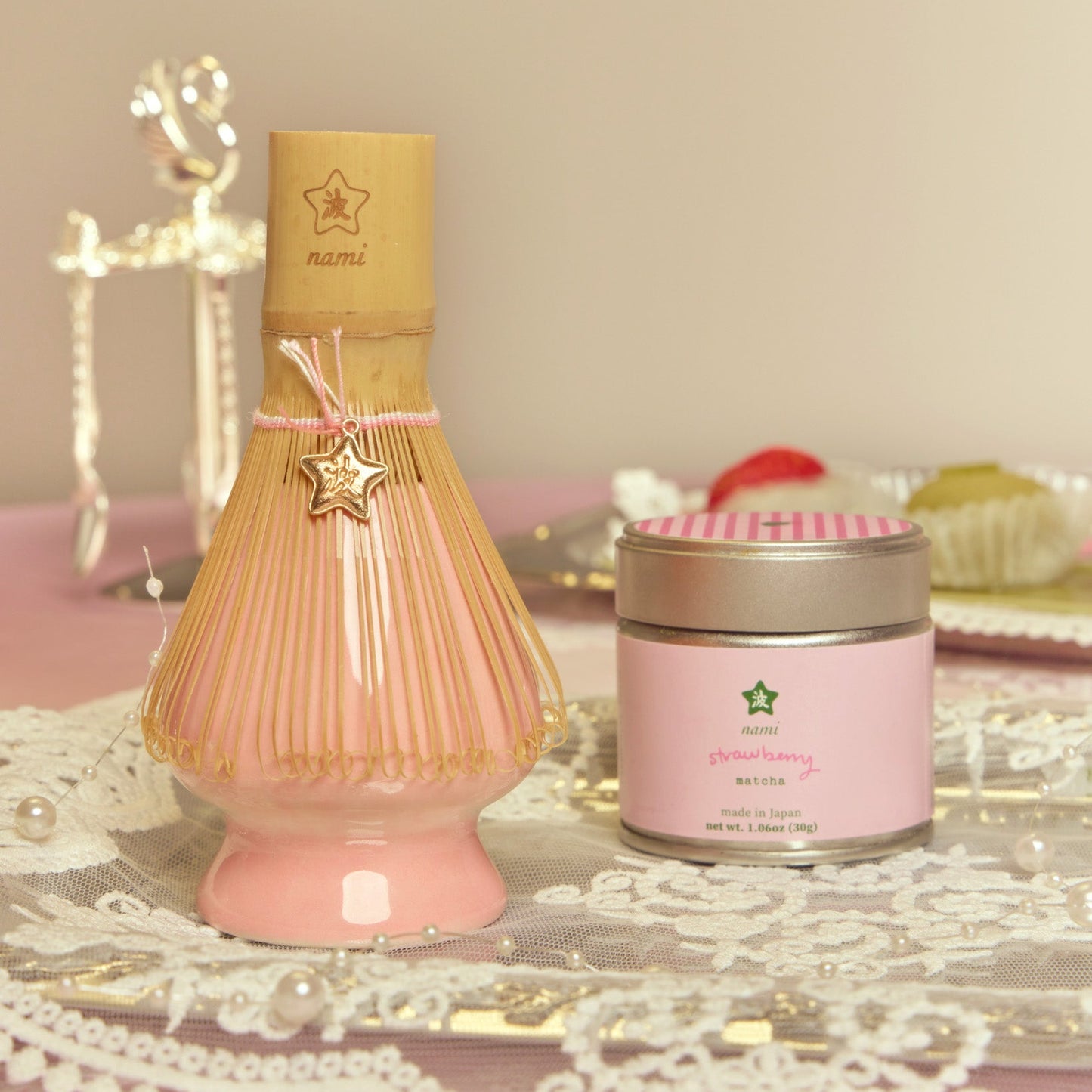 Strawberry Matcha + Charm Whisk Duo
